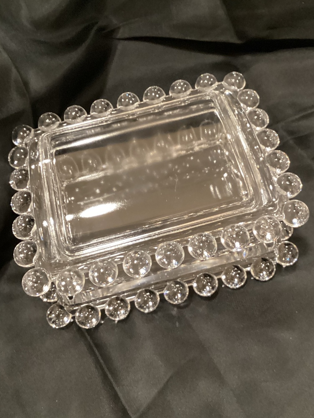 VTG Imperial Glass Cigarette/trinket Dish with Beaded Edge So MCM 🌹
